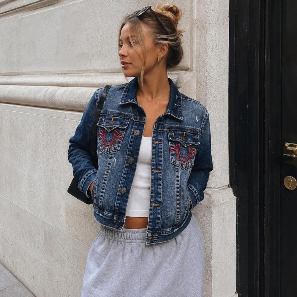 True Religion Y2K Embroidered Denim Jacket Youth 7